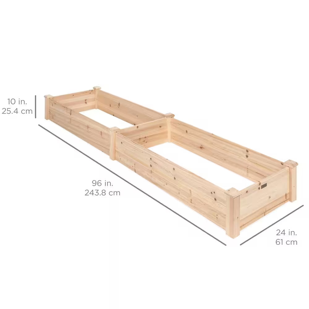 8-Foot by 2-Foot Wooden Raised Garden Bed