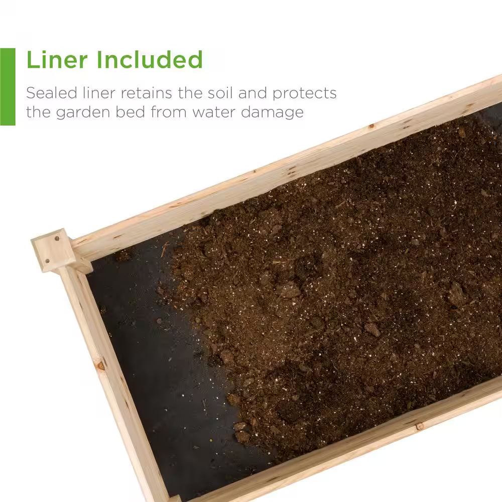 8-Foot by 2-Foot Wooden Raised Garden Bed