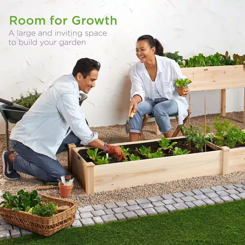 8-Foot by 2-Foot Wooden Raised Garden Bed