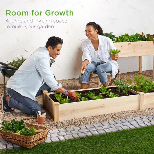 8-Foot by 2-Foot Wooden Raised Garden Bed