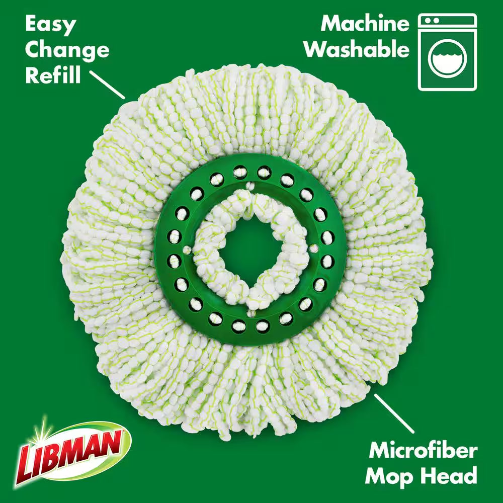 Tornado Spin Mop and Bucket Cleaning System with Microfiber Head, 14-Inch Width, Machine Washable