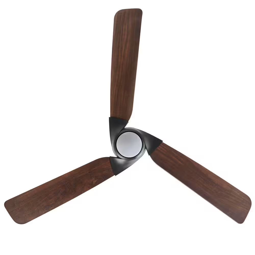 Ester 54-Inch White Color-Changing Integrated LED Ceiling Fan with Light Kit and Remote Control for Indoor/Outdoor Use in Matte Black Finish